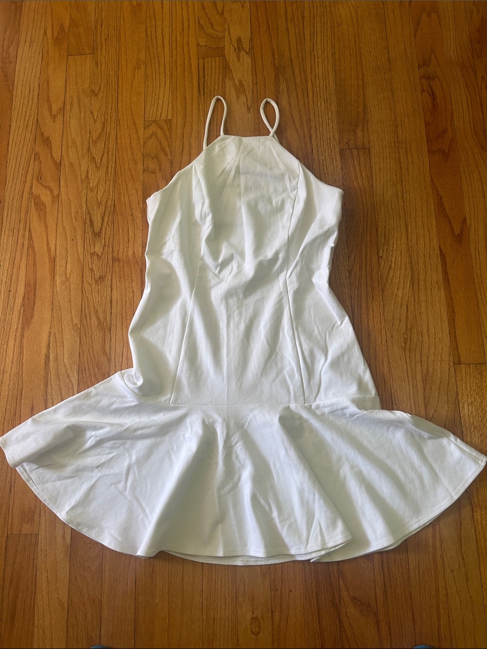 Amanda Uprichard Kelly White Halter Flared Hem Dress